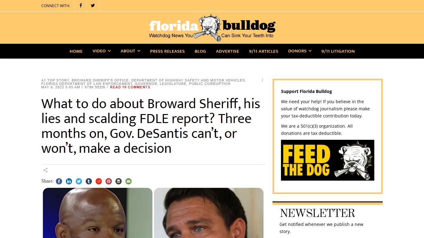 What to do about Broward Sheriff, scalding FDLE report? No decision yet ...