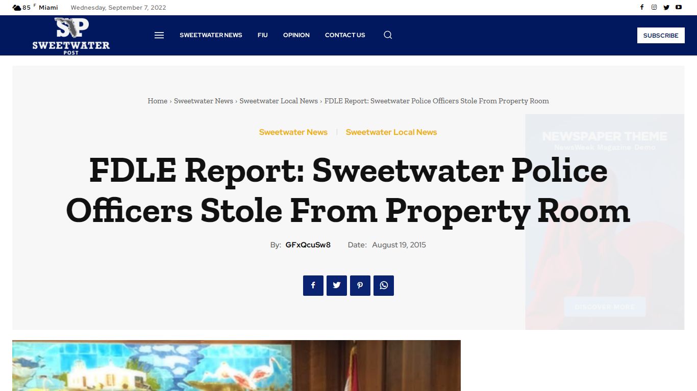 FDLE Report: Sweetwater Police Officers Stole From Property Room